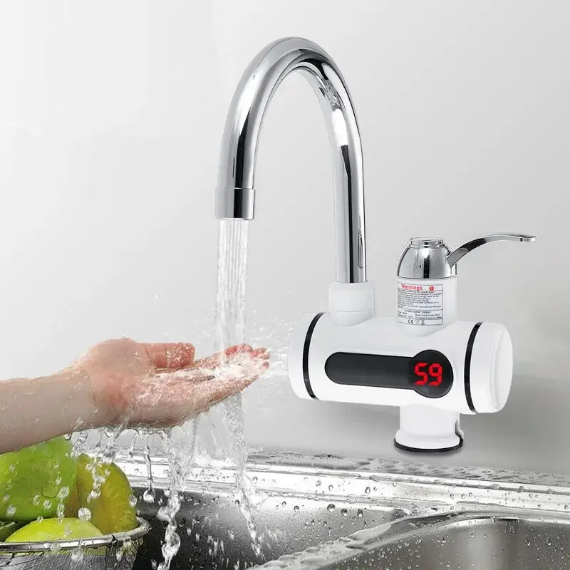 Electric Water Heater Faucet Tap 2 IN 1 LED Display Instant Hot Cold Faucet Tankless Kitchen Water Heater Fast Heating