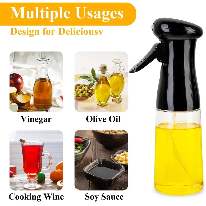 210ml Oil Spray Bottle Kitchen Oil Bottle Cooking Baking Accessories Vinegar Mist Sprayer Barbecue Spray Bottle Cooking BBQ Tool