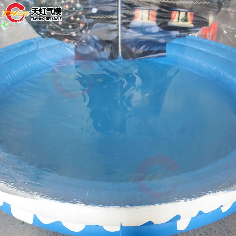 Fast Shipping 3m Dia Bubble Christmas Inflatable Snow Globe with Tunnel Backyard Xmas Party Rental Inflatable Bubble House