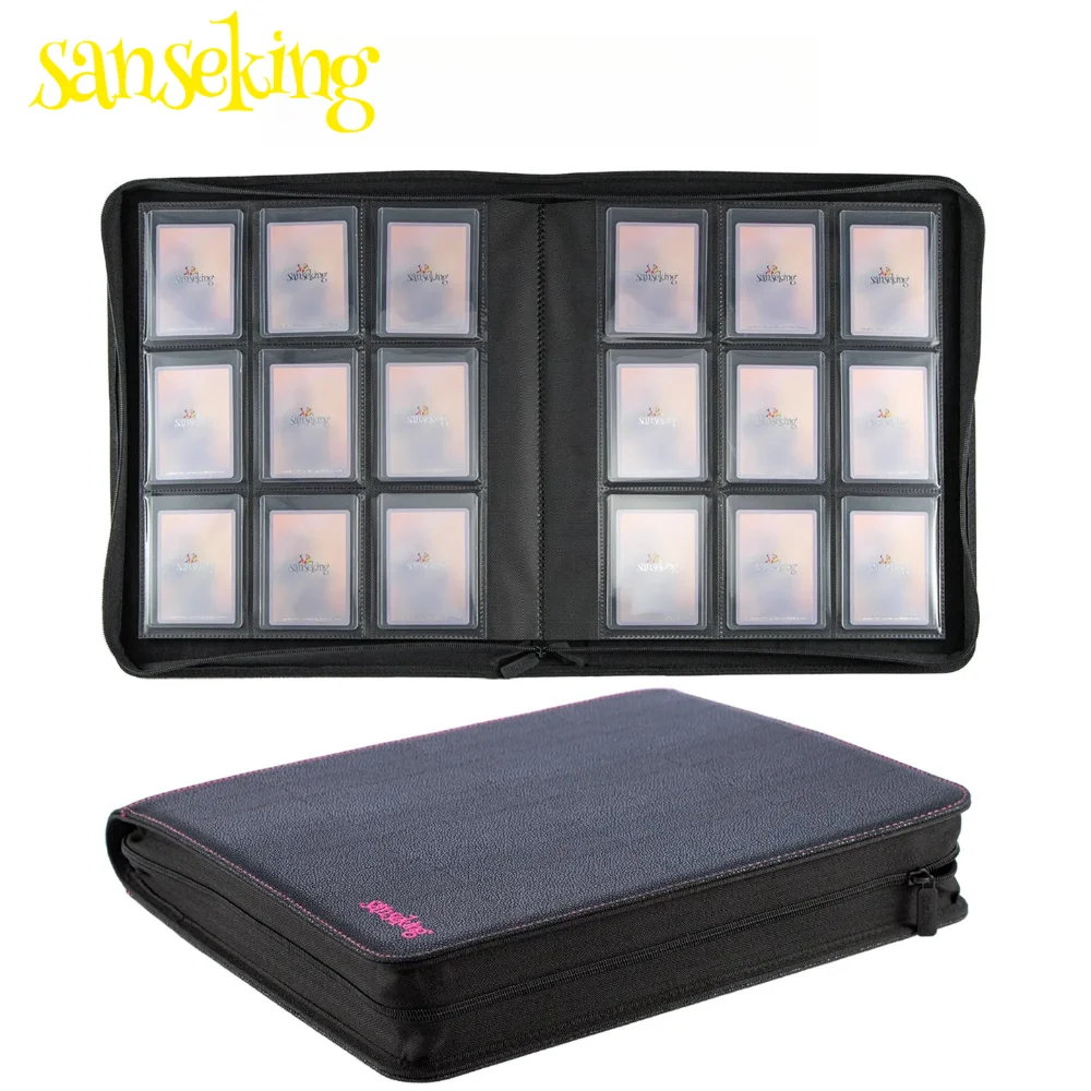 sanseking-35pt-top-loader-carpeta-para-tarjetas-con-4-9-bolsillos-y-112-216-ranuras-con-cremallera-para-tarjetas-coleccionables-de-panini-sports-pokemon-yu-gi-oh