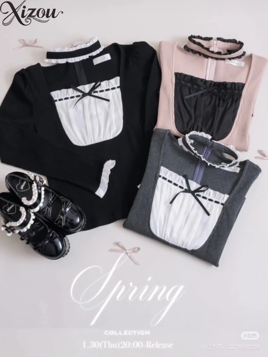 Camicia lavorata a maglia Primavera Autunno Manica lunga Top Moda O Collo T-shirt T-shirt casual stile giapponese Top eleganza per le donne