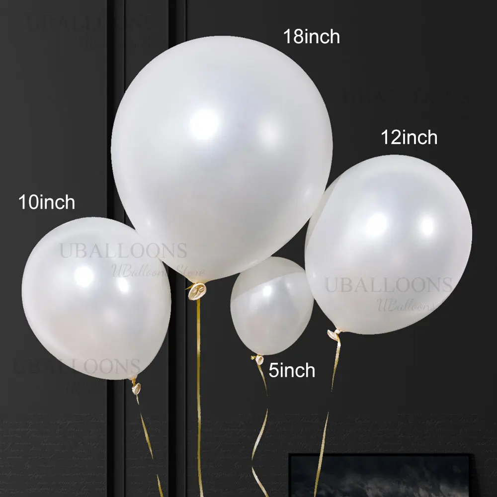 85 Stück perlweiße Luftballons, Girlande, 5/10/12/18 Zoll, glänzendes weißes Ballonbogen-Set für Geburtstag, Babyparty, Hochzeit, Party-Dekoration – Detail 3