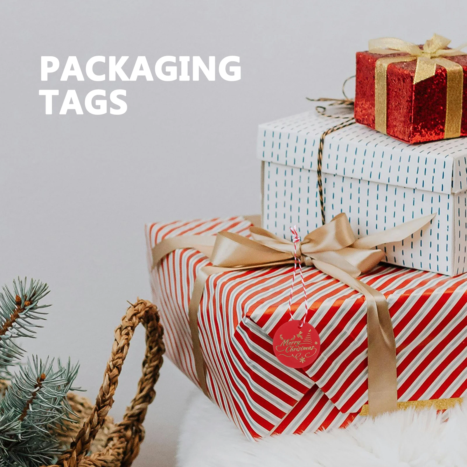 100 Uds. Etiquetas de papel para envolver regalos, etiquetas navideñas para  fiestas, decoraciones, enrejado de Navidad Diy / Papel y medios impresos, image size:1600x1600
