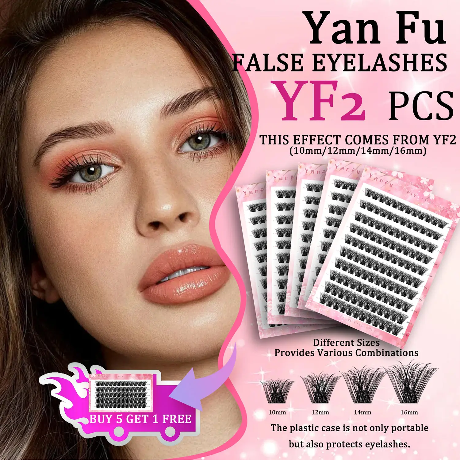 

Self-Extension Segmented Single Cluster Thick False Eyelashes Buy 5 boxes of 10 rows, get 1 box of 5 rows for free