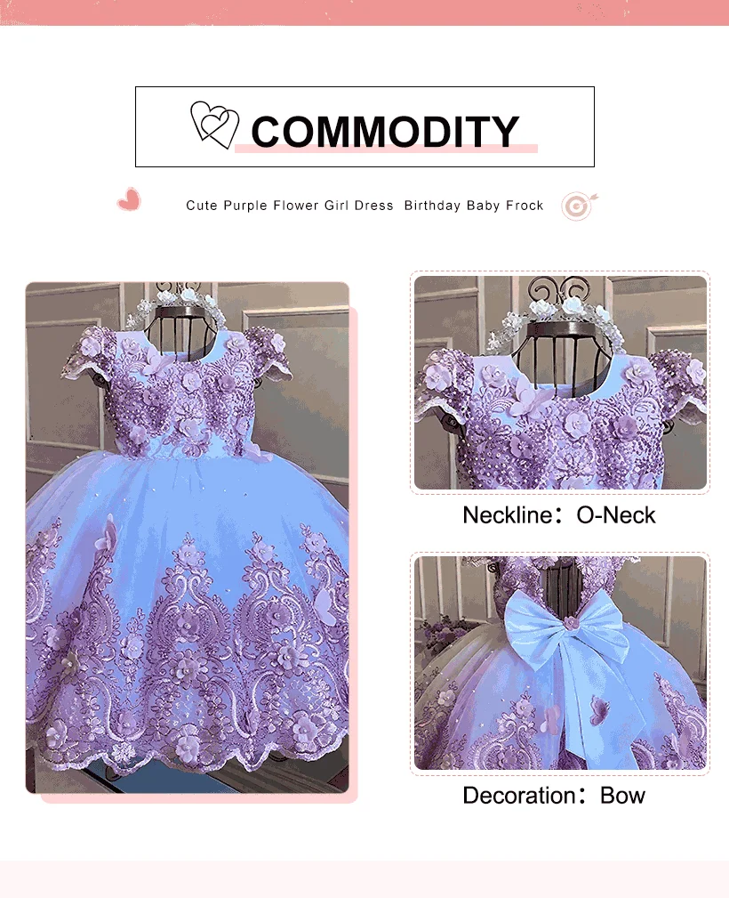 Luxus Prinzessin Applikation Blumenmädchenkleider für Hochzeit Tüll Perlen Ball Kinder Festzug Kleid Geburtstagsfeier Erstkommunion tragen – Detail 5