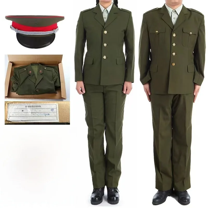 retro-sle-orm-suit-traditional-woolen-material-spring-autumn-wear-performance-props-military-sle-long-coat-and-pants