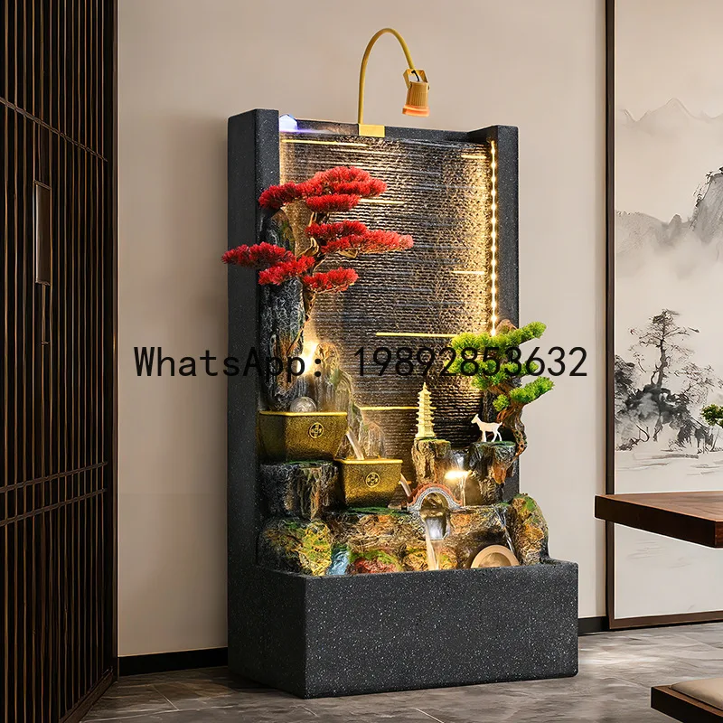 

i5.15 water curtain wall rockery fountain flowing water ornament feature circulating water fish tank humidifier