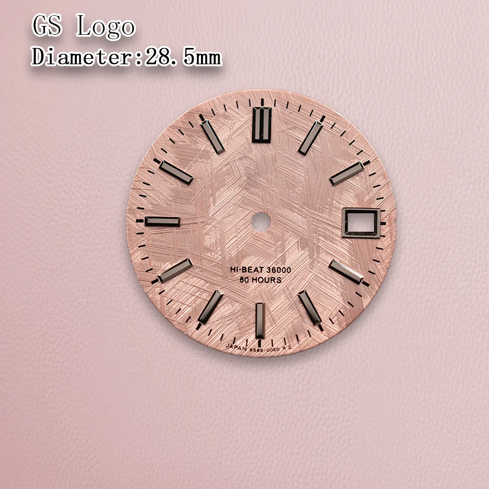 Logo S o logo GS Quadrante in meteorite da 28,5 mm quadrante grigio senza lancette Adatto per accessori per la modifica dell'orologio con movimento NH35 NH36