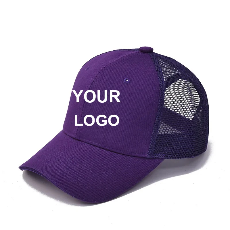 

Unisex Custom Logo Baseball Cap Breathable Mesh Summer Sun Hat Women Men Fashion DIY Letter Design Embroidery Snapback Cap