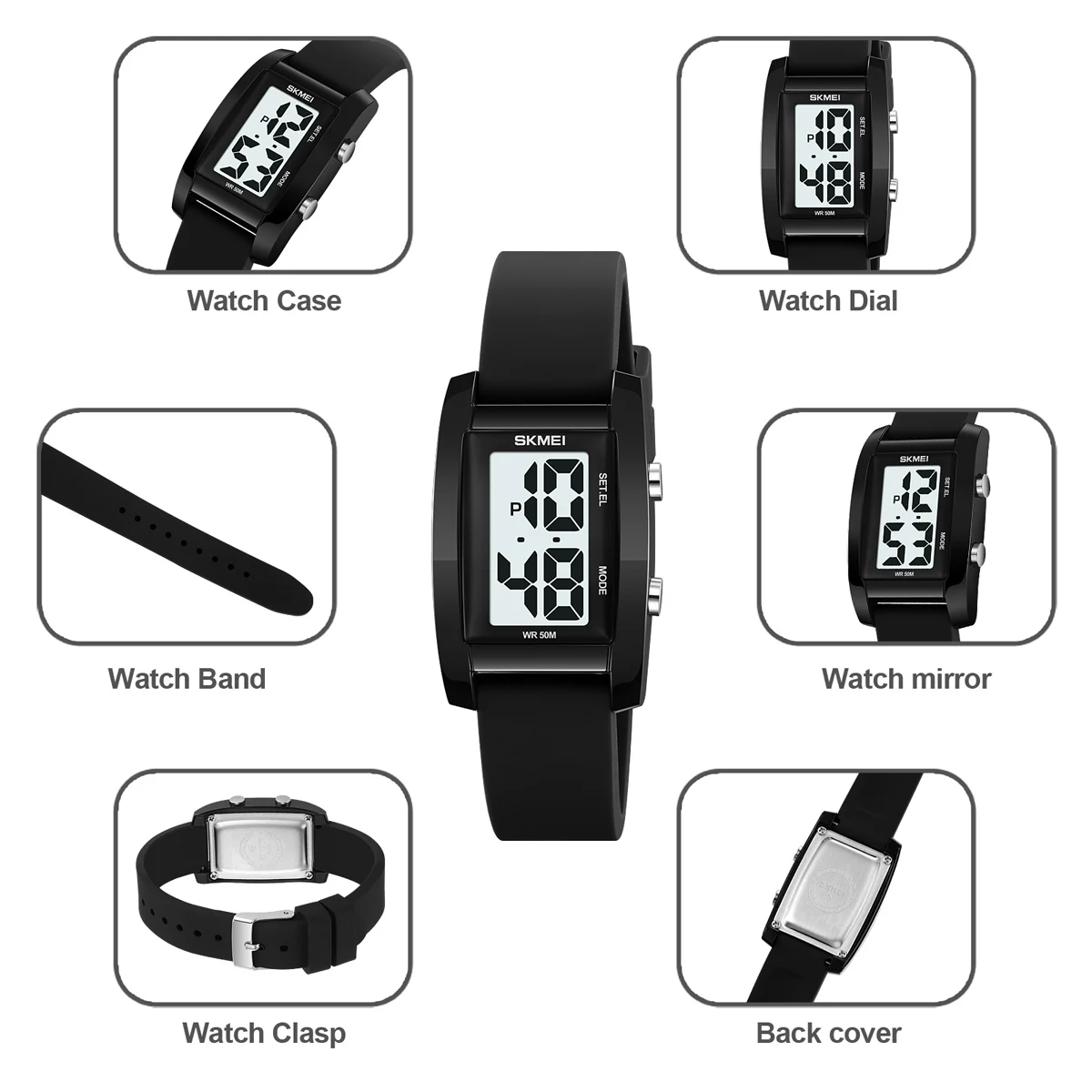 SKMEI Japan Digital Watch For Men Women Sport Electronic Watch Fashion Waterproof Students Orologi Wristwatch Clock Reloj Hombre