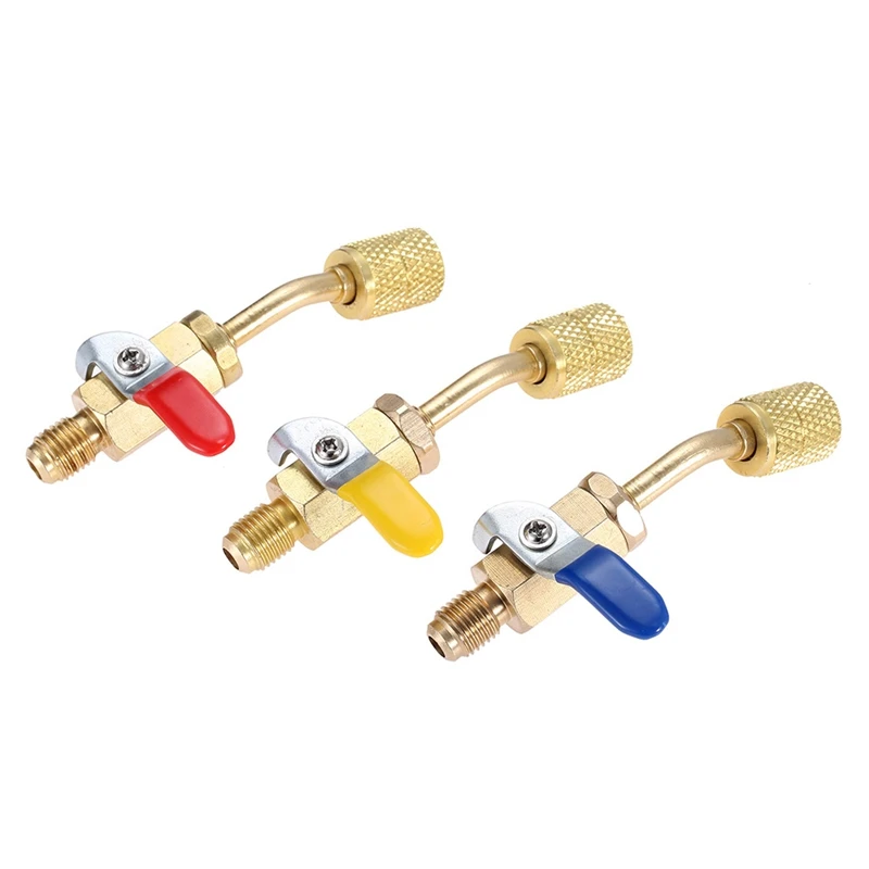 

Угловой шаровой клапан R410A, 5/16 дюймов, SAE Female к 1/4Inch SAE Male, запорный шаровой фонарь, подходит для R134A R12 R22