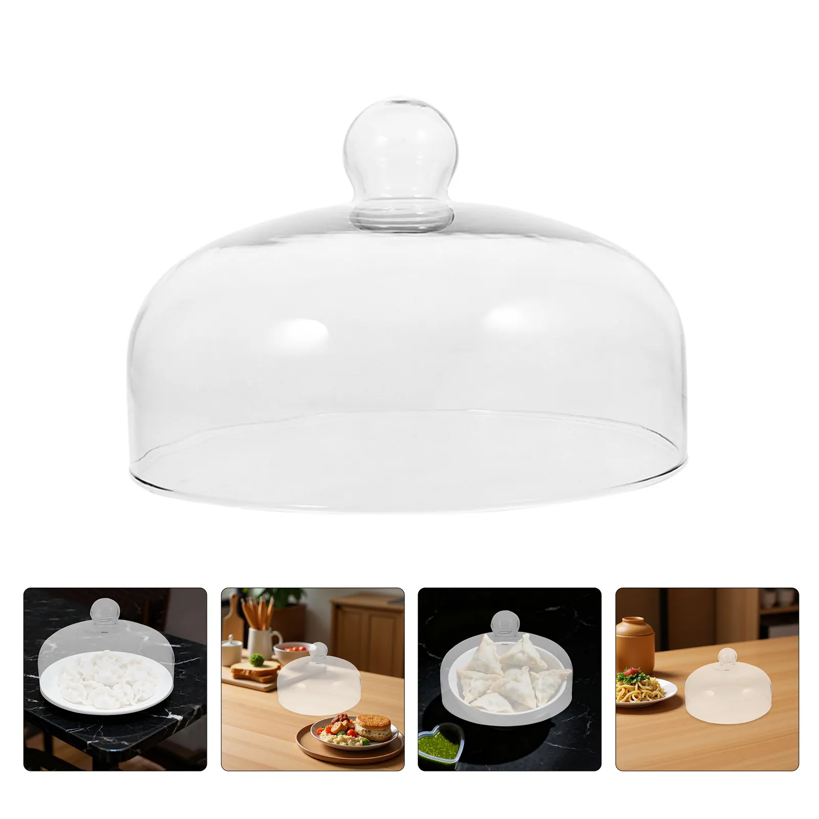 

10-дюймовая стеклянная крышка для духовки, защита от брызг для микроволновой печи, стеклянная крышка для еды, прозрачная купольная крышка для приготовления пищи на кухне