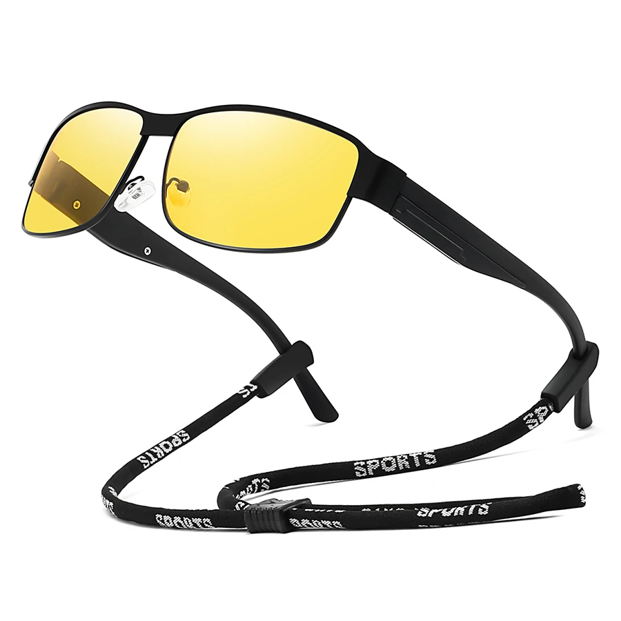 نظارات شمسية عصرية بإطار معدني UV400 للرجال والنساء، نظارات أمان عصرية خفيفة الوزن وملونة للقيادة والصيد في الهواء الطلق