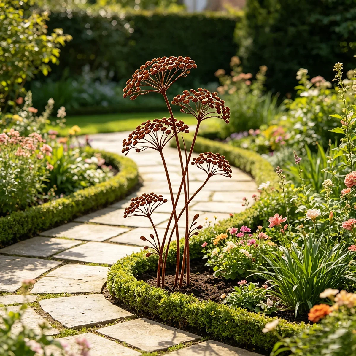 CIFBUY Metal Wild Flower Garden Stake Rustic Plant Silhouette Art Decor for Backyard Lawn Flower Bed Patio Outdoor Decoration
