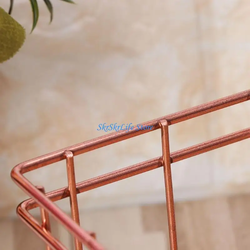 E65E Iron Wire Pencil Holder Mesh Pen Holder Cup Makeup Brush Holder Remote Caddy Holder for Bedroom Vanity Coutertop Office
