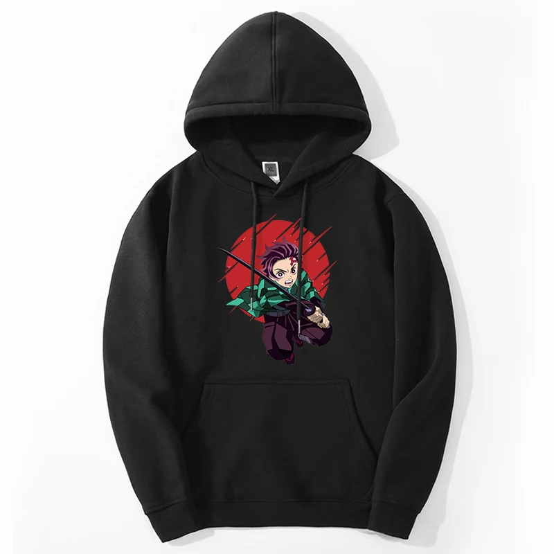 Sweats à capuche Anime Demon Slayer pour hommes, Tanjirou, Japon, Dessin animé Mangas, Graphique, PVD, Sourire, Col rond, Harajuku, Sportedly, Moletom