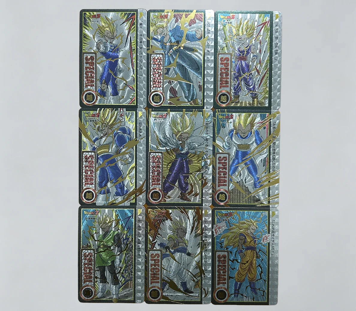 9-Piece animation DIY Dragon Ball card, Wukong, Vegeta, Super Saiyan, Future Gohan texture gold foil seal collection card gift