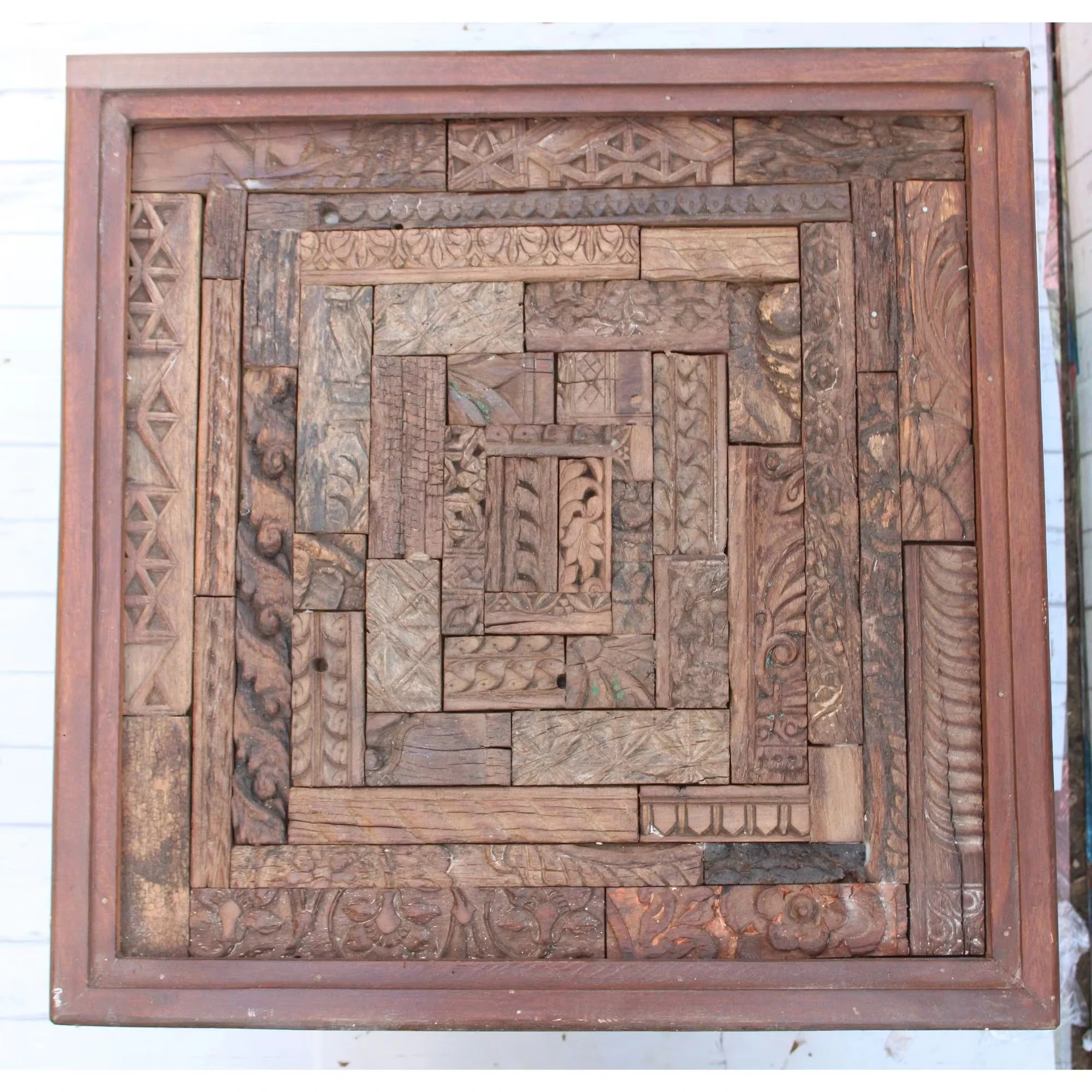 Wooden coffee table art center piece portable unique home living furniture