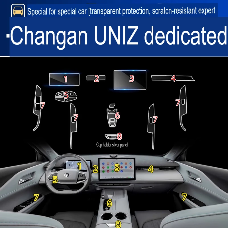

Для Changan uniz 2024 2025 ТПУ автомобильная навигационная защитная пленка для дверей прозрачная устойчивая к царапинам крышка внутренняя наклейка автомобильные аксессуары