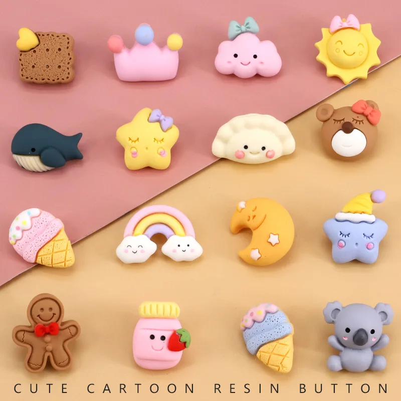 10Pcs Cartoon Star Bear Moon Animal Resin Sewing Buttons Shank Novelty Accessories Craft DIY Supplier Child Baby Clothing Decor