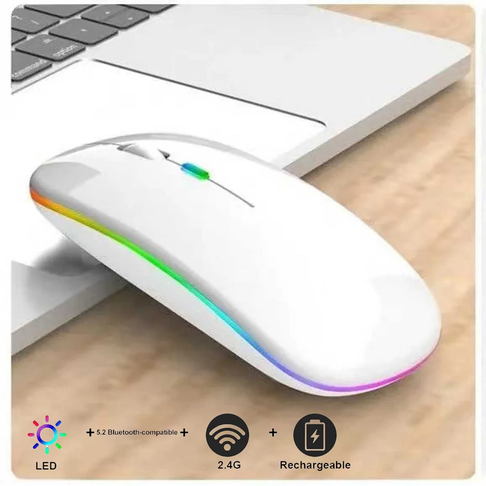 

Silent Ergonomic Wireless Mouse With And Rechargeable Battery Silent Notebook Wireless Mouse Universally Office Games Accessory