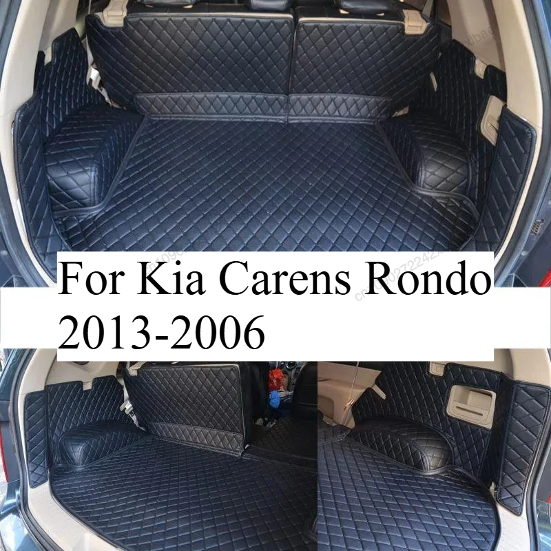 الفاخرة الجلود سيارة فرش داخلي للسيارات والشاحنات البضائع بطانة الأمتعة التمهيد البساط ملحق لكيا كارينز روندو 2013 2012 2011 2010 2009 2008 2007 2006 #1
