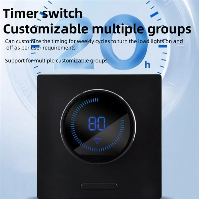 

FULL-Smart Dimmer Switch Panel Zigbee Tuya 86 Type Knob Light Brightness Adjustment Voice Control App Remote Control Display