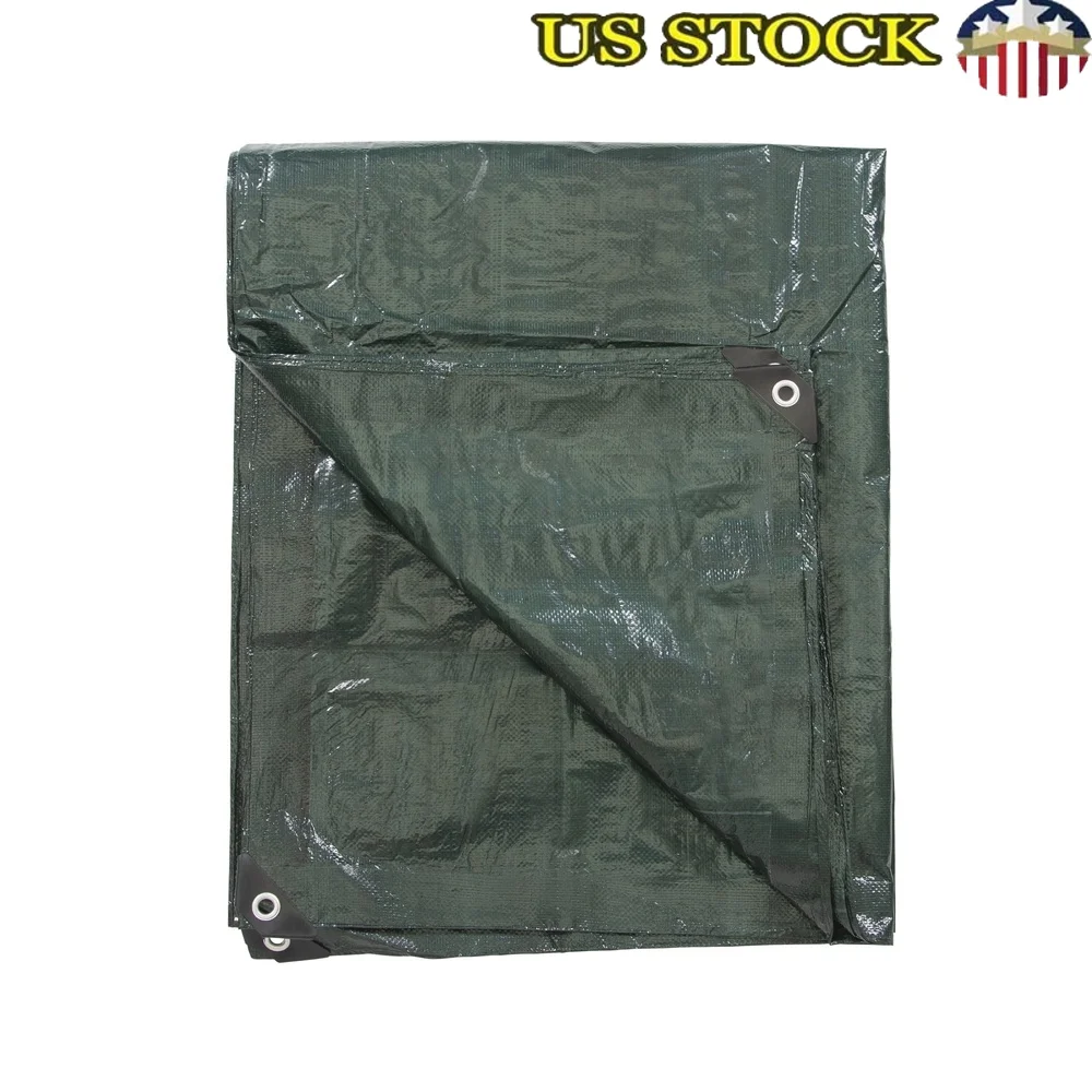 

Waterproof Heavy-Duty Tarp 10ft x 18ft Multipurpose Ground Cover Shelter with Rope-Reinforced Edges Rust-Resistant Grommets