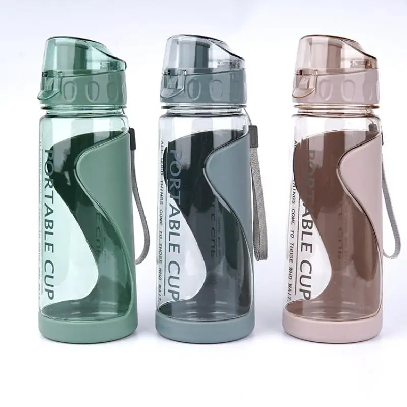 Newest 570ml Plastic Water Bottles Bottle BPA Free Outdoor Sports Water Cup Water Mug Student Portable Mug Handle Drinking Tool