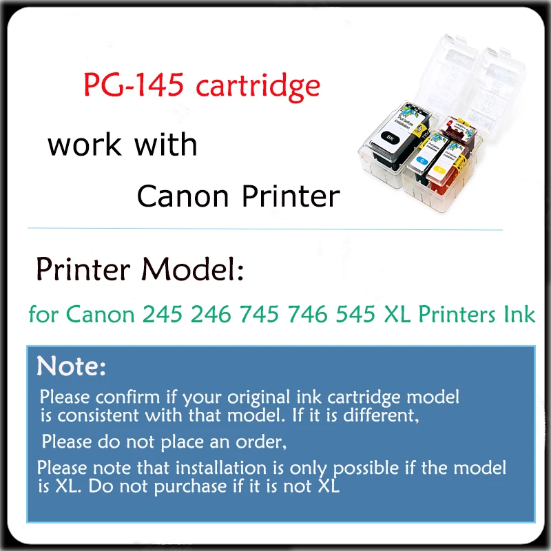 Vilaxh  PG145 CL146 Smart Refill PG145 CL146 Ink Cartridges for Canon Pixma MG2410 MG2510 TS3110 IP2810 MG2910 MG3010 printers