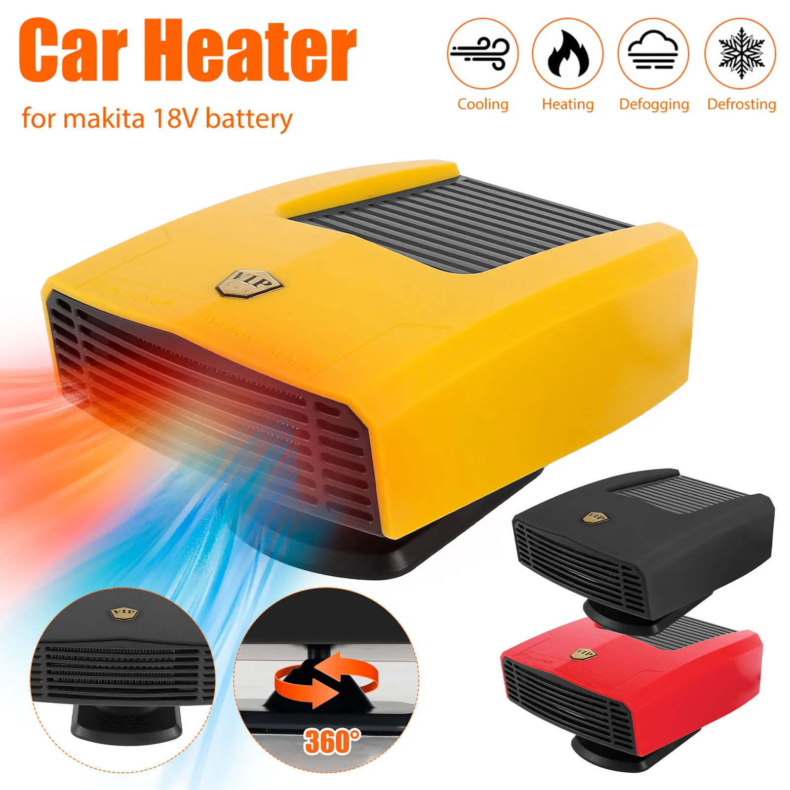 

Car Heater 12V 150W Windshield Defogger and Defroster 360° Rotatable Auto Window Defroster 2 In 1 Fast Heating and Cooling Fan