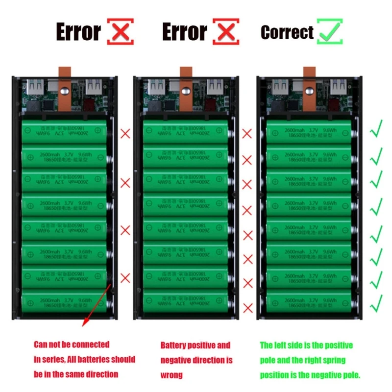 DIY 전원 케이스 박스, LED 조명 및 고급 충전 프로토콜 포함, 분리형 배터리 케이스, 40x18650 배터리 팩