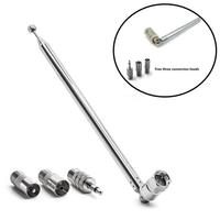 Rod Antenna 3.5mm Adapter FM Radio Antenna Replacement Telescopic Screw F Type Male Plug Connector AV Stereo Receiver Amplifier