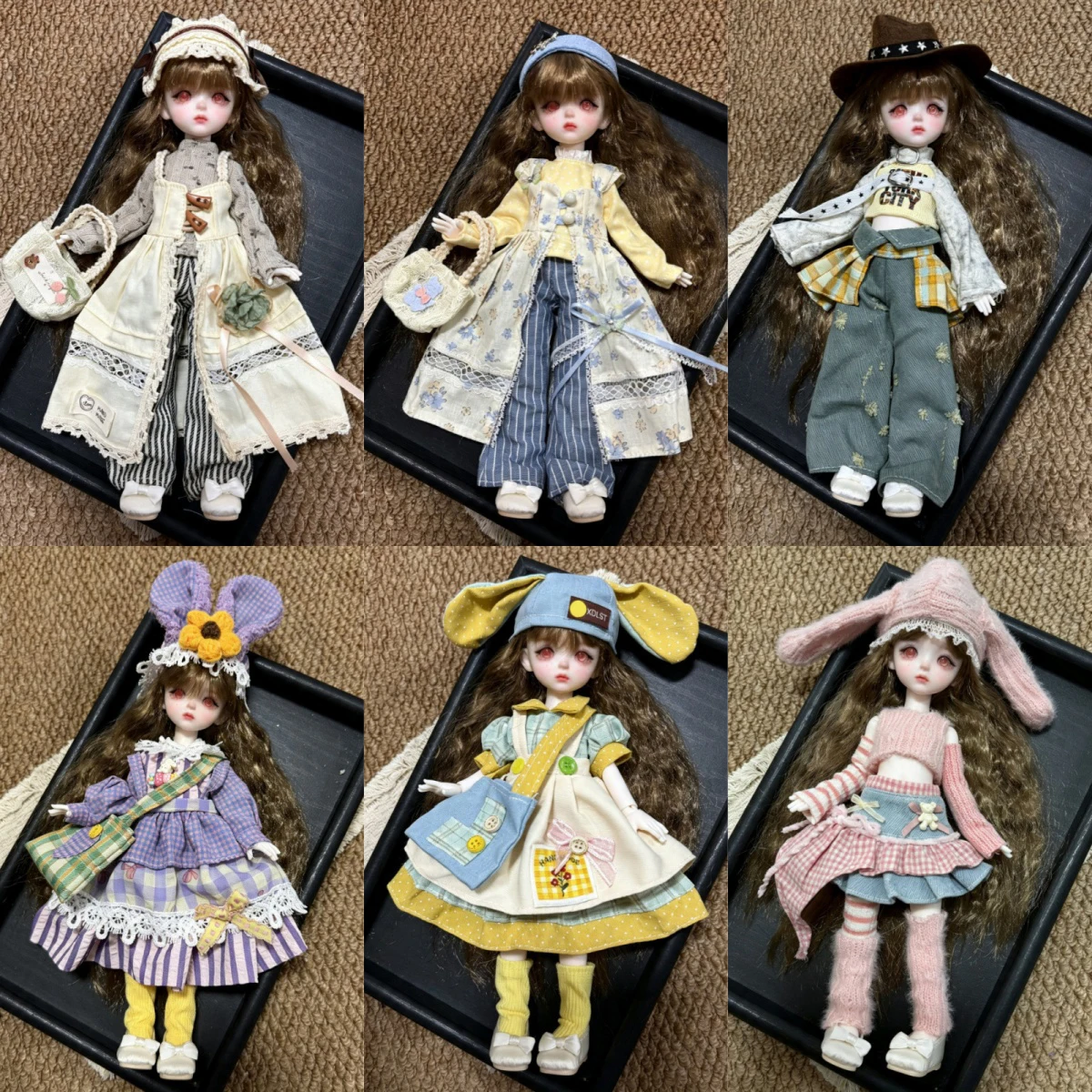 1/6 BJD Doll Clothes Accessories Ghost Mum, Small Fresh Top+Trousers+Headdress Set/Sweet Lolita Dress For 30cm BJD Doll Dress Up