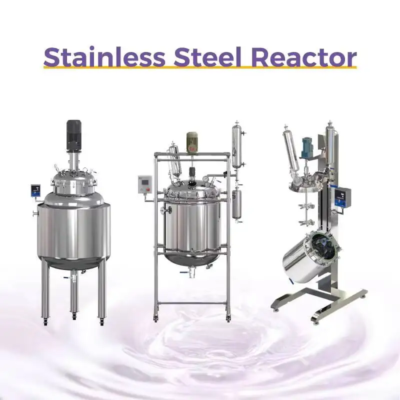 New Made 10L ~ 100L Lab Chemical Stirrer Lifting And Jacketed Glass Reactor High Vacuum With 180° Manual Rotating