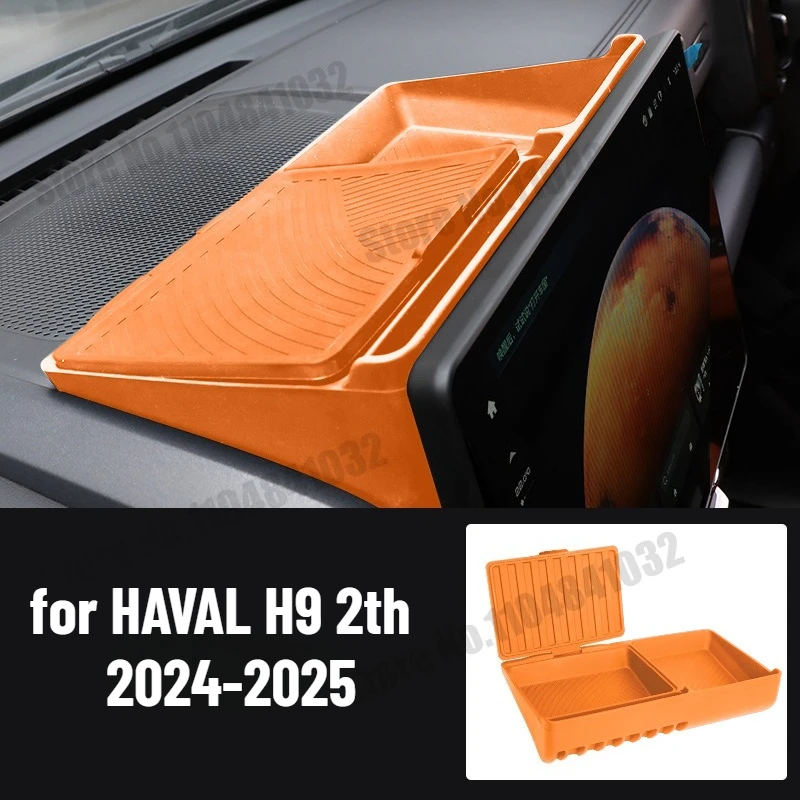 

For Great Wall GWM Haval 2th H9 2024 2025 Dashboard Tray Center Console Display Storage Box Hidden Tray Behind Screen Organizer