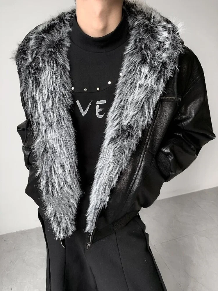 

Мужская зимняя теплая куртка American Sle из утолщенной искусственной кожи с меховой подкладкой и капюшоном, в стиле Wolf Tone Mountain Eagle, для повседневной носки