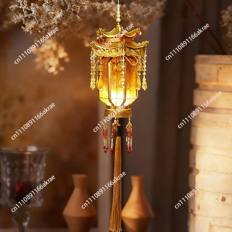 for  glazed LED charging portable luminous palace lantern Hanfu retro wind step photo prop