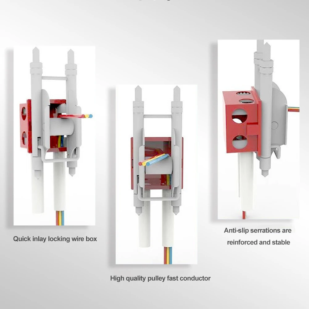 Wire Threading Aid Wire Cable Box Pulling Auxiliary Device Pulley Cable Puller Electrician Cable Fish Wire Fast Threading Tools