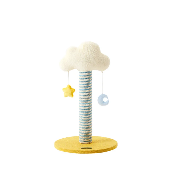 Modern Classic Cartoon Cute Cat Tree Climber Cloud Design Engineered Wood Sisal Faux Fleece Eco-Friendly Includes Lifelike