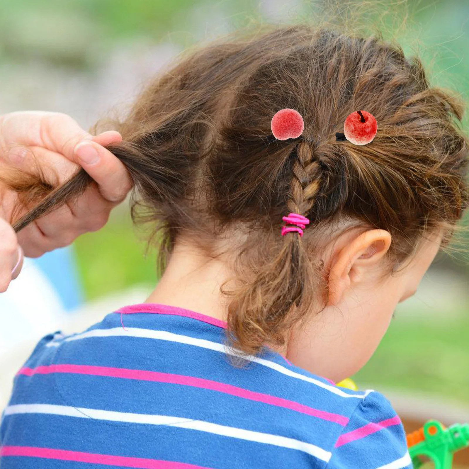 

6pcs Fruit Hair Faux Chili Pepper Peach Apple Design Funny Vegetable Hair Accessories For Women Party Decorative