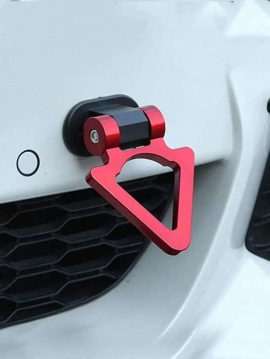 1pc Car Exterior Modification Triangular Tow Hook Ring Racing Personalized Adhesive Type Universal