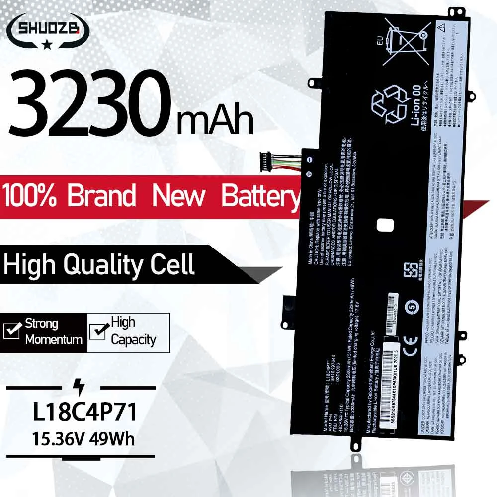 

L18M4P72 Battery For Lenovo Thinkpad X1 Carbon 7th 2019 2020 Series L18C4P71 L18L4P71 02DL006 SB10T83174 SKB10K97644 5B10W13931