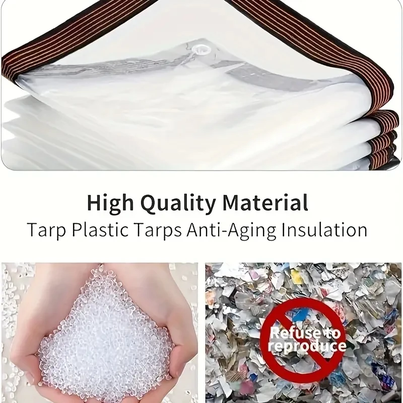 Transparent waterproof tarpaulin, transparent canopy, suitable for outdoor use, plants, gardens, and terraces