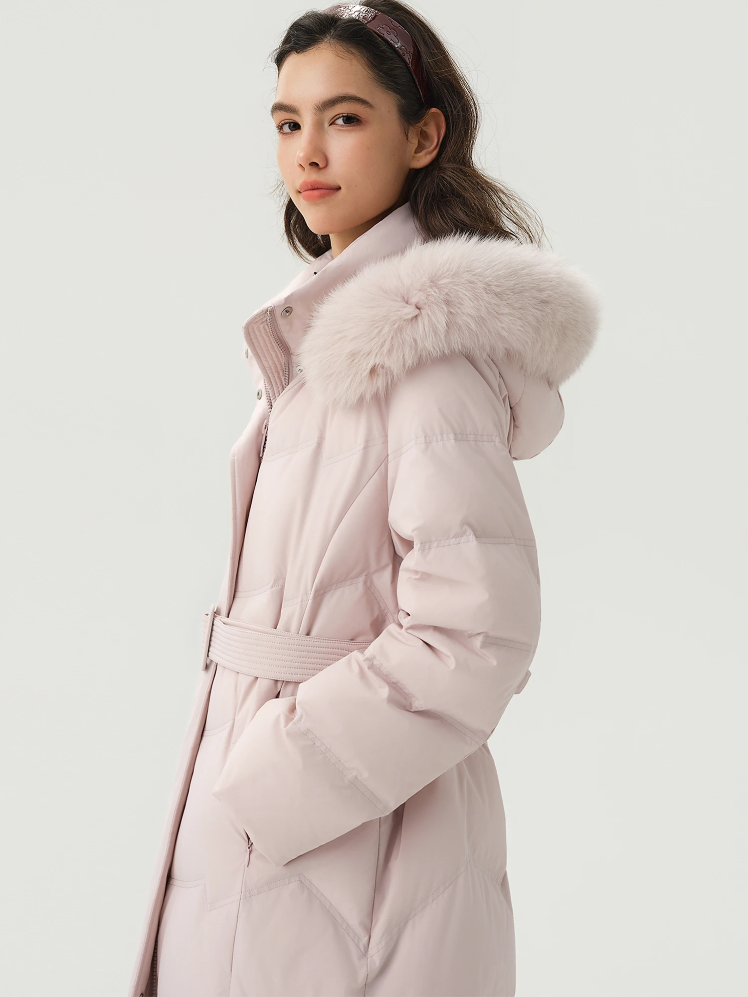 DUSHU Plus Size Mountain Ridge Down Jacket Women Stand Collar Hooded Long Puffer Coat 2026 Winter New Windproof Warm Outerwear