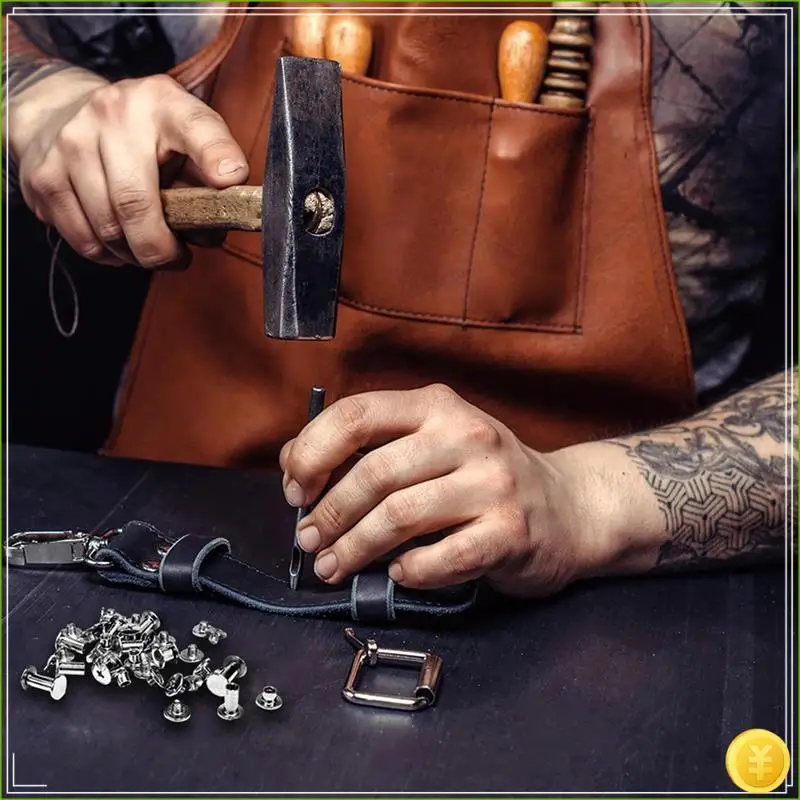 120 Sets Leather Rivet Binding Screws Hardware Fasteners For Belts, Wallets, Bags, Collars