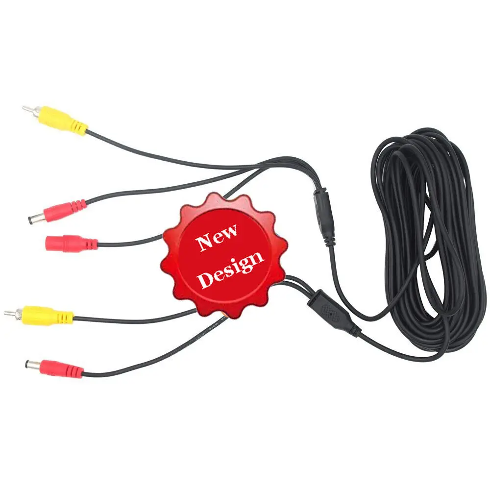 6 M/10M/15M car video RCA extension cable 2-in-1 for backup camera line