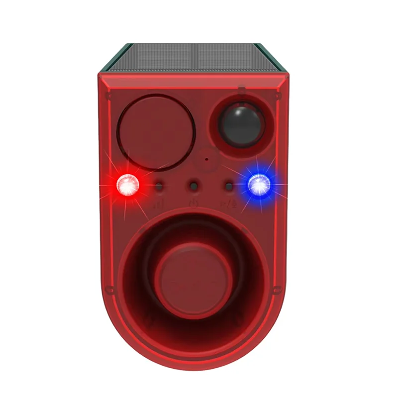 B92B-Remote Control Solar Outdoor Sensor Alarm With Waterproof Design 129 DB Loud Noise Maker For Gardens For Yards