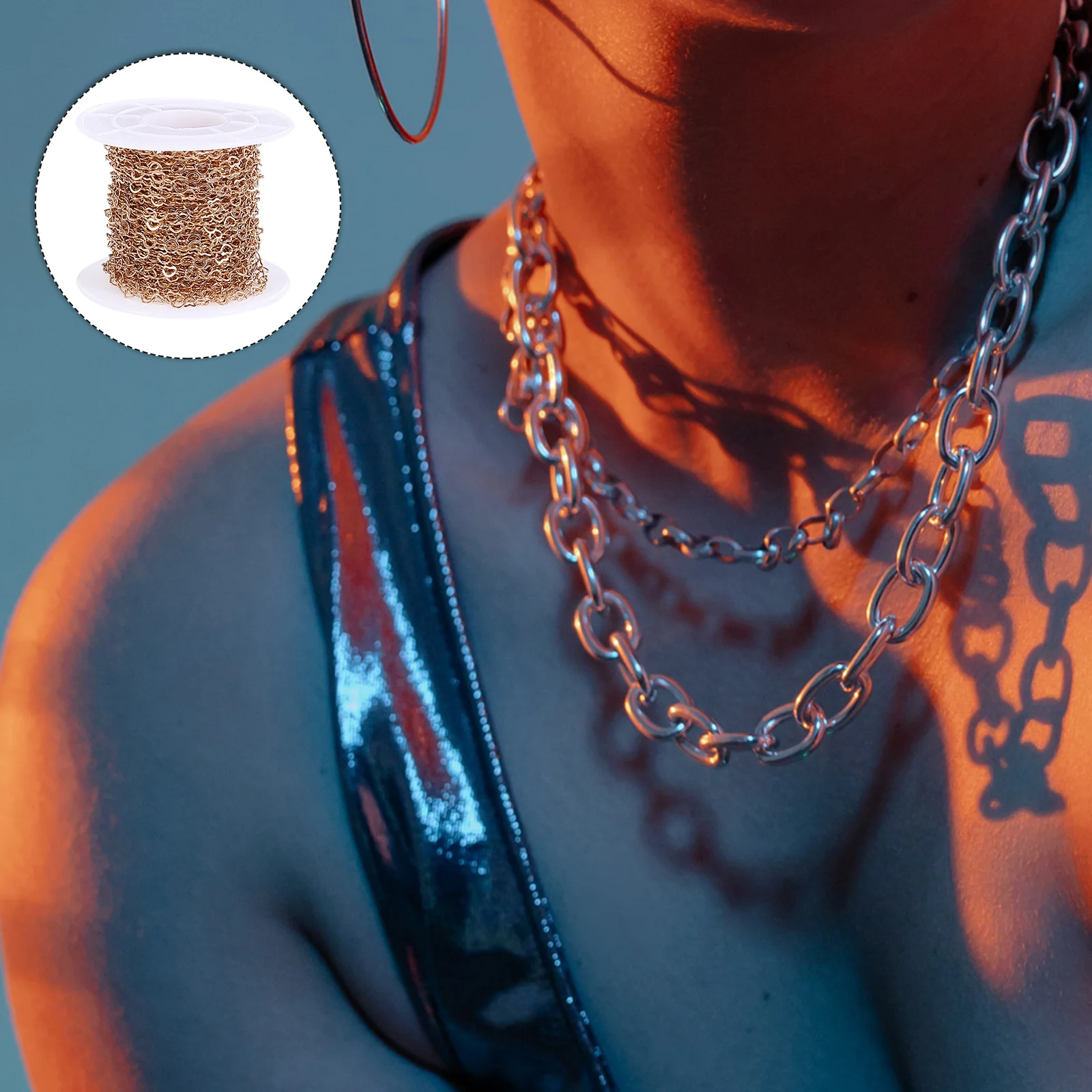 

1 рулон, медная цепочка в форме сердца, сделай сам, цепочка для изготовления ювелирных изделий, свитер, ожерелье, браслет, катушка для рукоделия, ручная работа, оптом