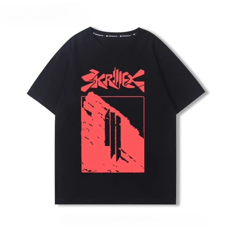 

Рэпер Skrillex Merch футболка с коротким рукавом для женщин и мужчин топы в стиле Харадзюку футболка с эстетической графикой хлопковые футболки уличная одежда Y2K одежда